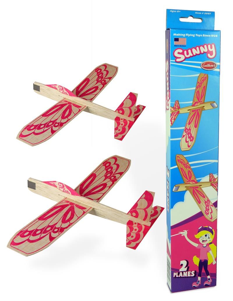 Guillow's Sunny Twin Pack Balsa Glider in Store Display (24)