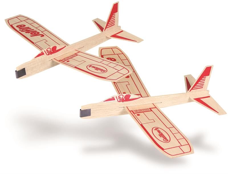 Guillow's Jetfire Twin Pack Balsa Glider in Store Display (24) - Click Image to Close