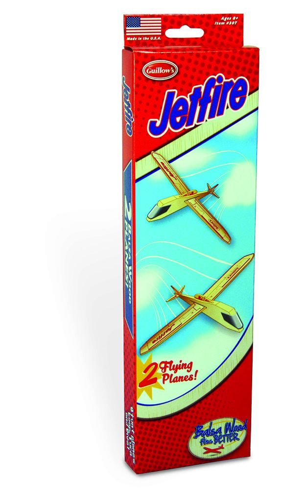 Guillow's Jetfire Twin Pack Balsa Glider in Store Display (24) - Click Image to Close