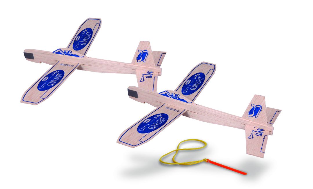 Guillow's Sling Shot Twin Pack Balsa Glider in Display (24) - Click Image to Close