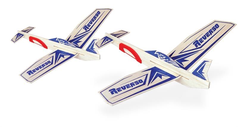 Guillow's Reverso Twin Pack Balsa Glider in Store Display (24) - Click Image to Close