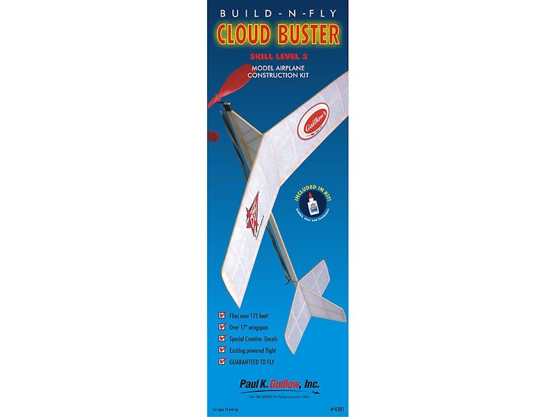 Guillow's Build n' Fly Cloud Buster Laser Cut Model Kit (1)