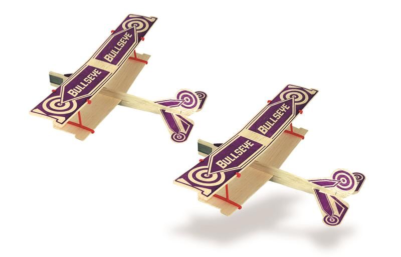 Guillow's Bullseye Twin Pack Balsa Glider in Store Display (24) - Click Image to Close