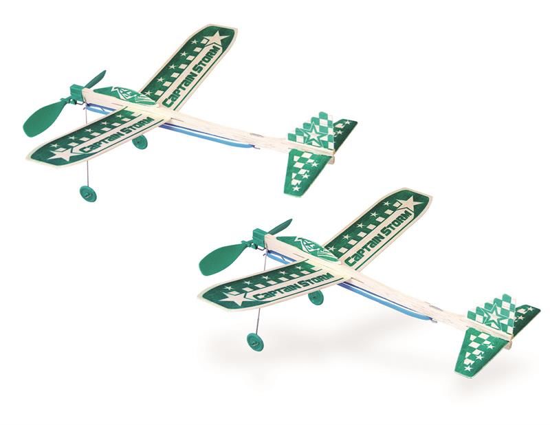 Guillow's Captain Storm Twin Pack Balsa Glider in Display (24)