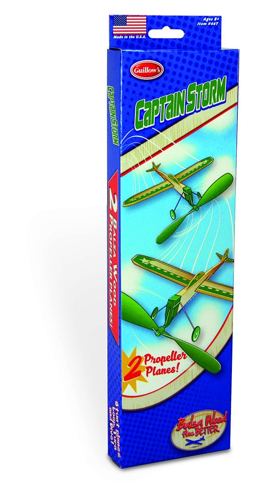 Guillow's Captain Storm Twin Pack Balsa Glider in Display (24) - Click Image to Close