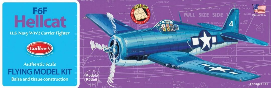 Guillow's 1/30 F6F Hellcat Laser Cut Model Kit (1)