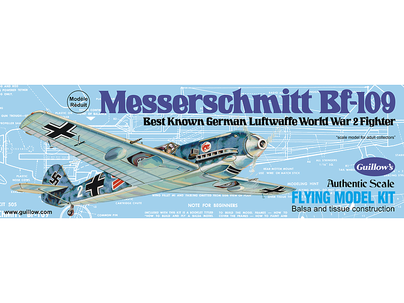 Guillow's 1/30 Messerschmitt BF-109 Laser Cut Model Kit (1)