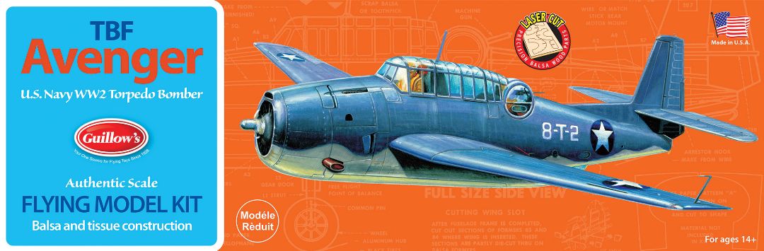 Guillow's 1/30 TBF Avenger Laser Cut Model Kit (1) - Click Image to Close