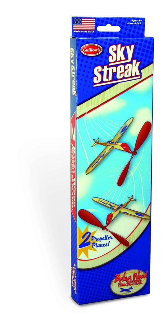 Guillow's Sky Streak Twin Pack Balsa Glider in Display (24) - Click Image to Close
