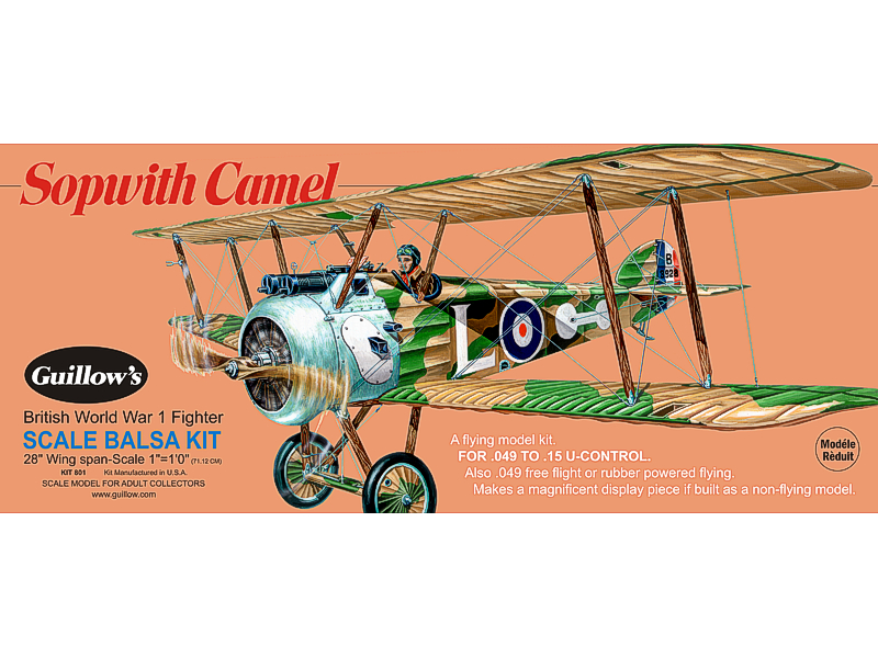 Guillow's 1/12 Sopwith Camel Model Kit (1) - Click Image to Close