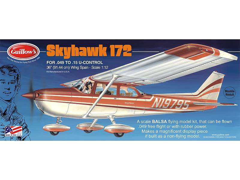 Guillow's 1/12 Cessna Skyhawk 172 Model Kit (1)