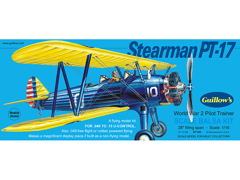 Guillow's 1/16 Stearman PT-17 Model Kit (1) - Click Image to Close