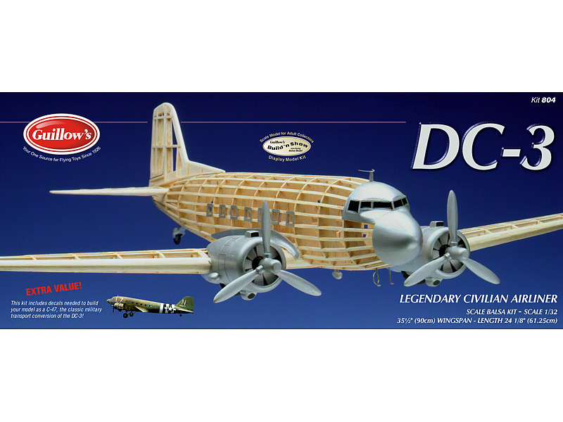 Guillow's 1/32 Douglas DC-3 Model Kit (1) - Click Image to Close