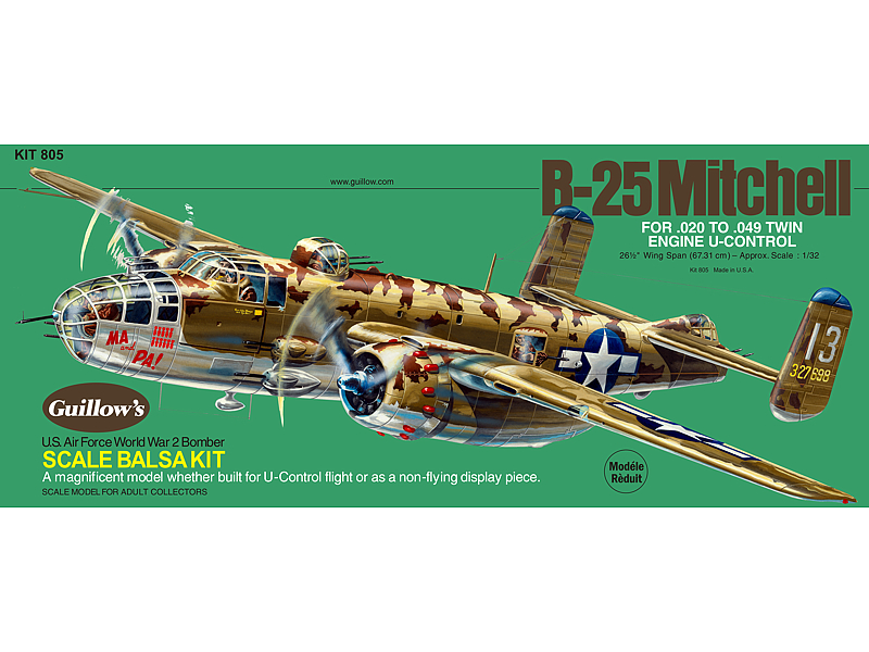 Guillow's 1/32 N.A. B-25 Mitchell Model Kit (1) - Click Image to Close