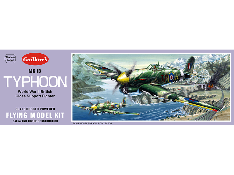 Guillow's 1/28 MK 1B Typhoon Rubber Powered Model Kit (1) - Click Image to Close