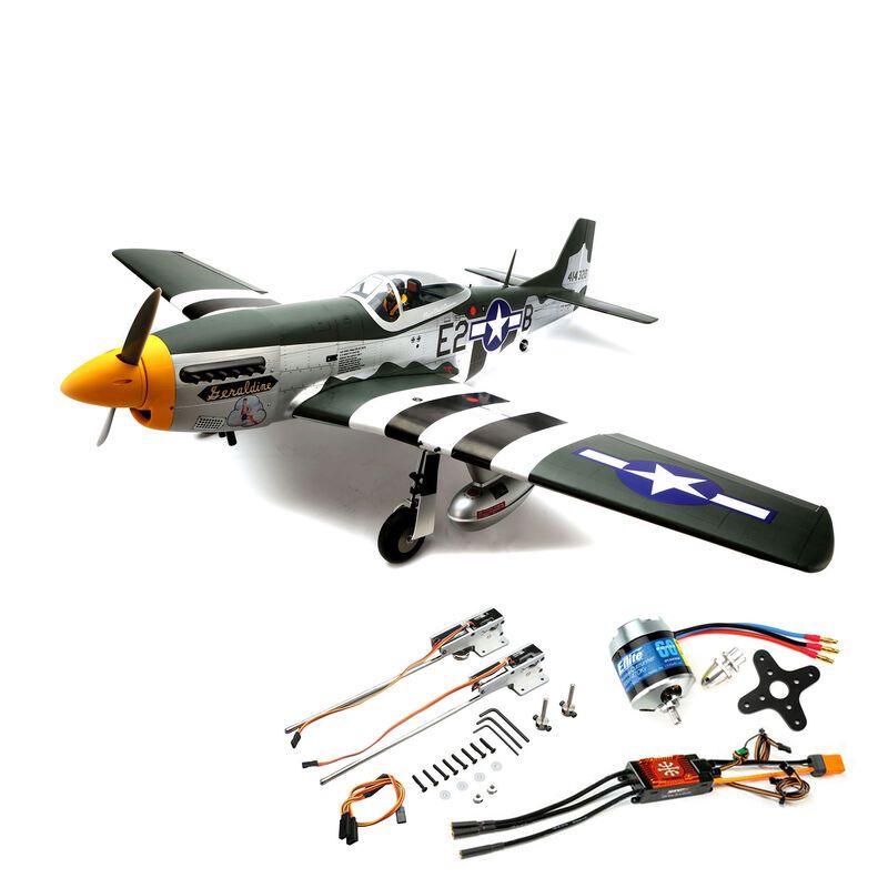 Hangar 9 P-51D Mustang 20cc ARF w/ BLX Motor, ESC, Retract Set