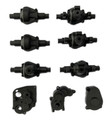 Hobby Plus Transmission Gear Box & Axle Set (Conqueror 6x6) - Click Image to Close