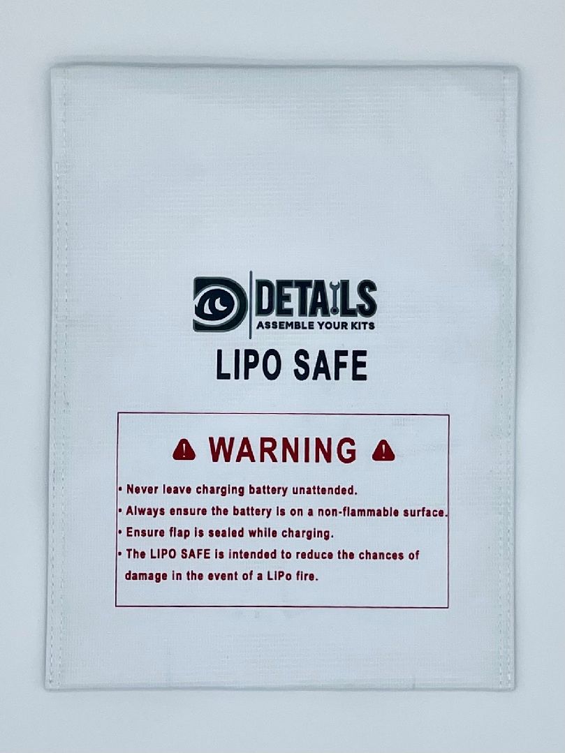 Hobby Details LiPo Battery Safe Bag (White) (23x30cm) - Click Image to Close