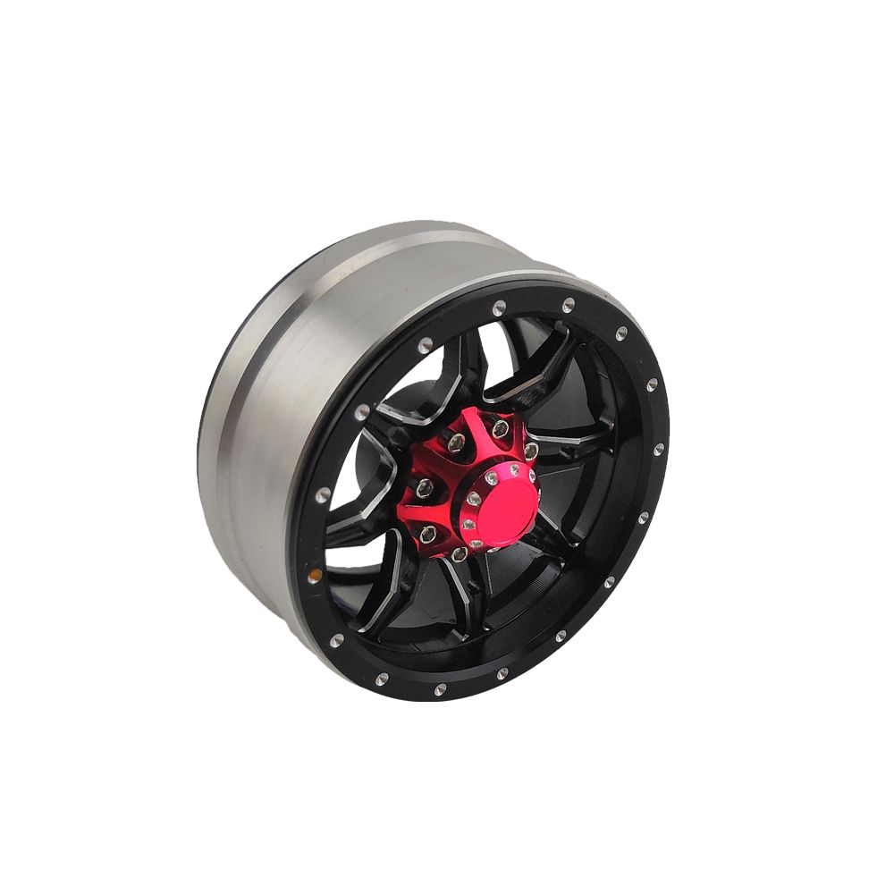 Hobby Details 1.9" Aluminum Wheels - Spider (4)(Black) - Click Image to Close