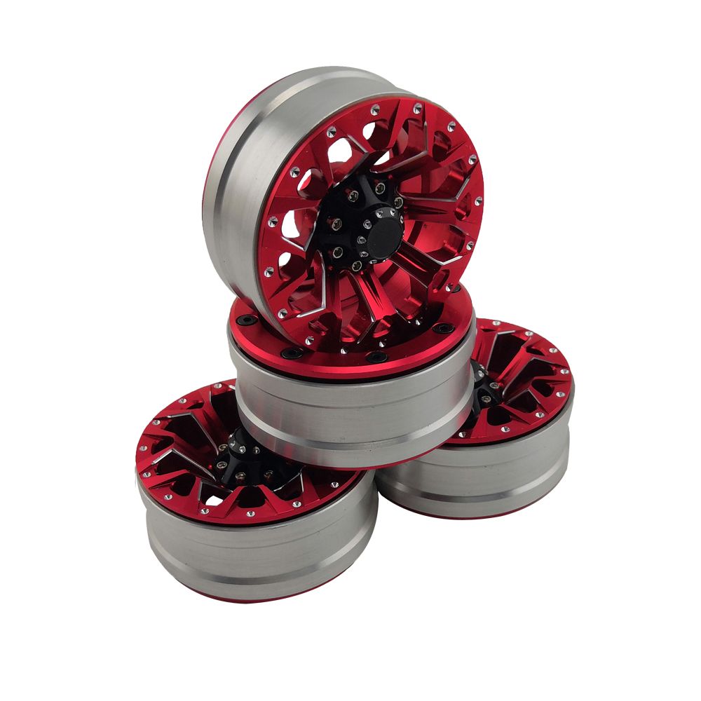 Hobby Details 1.9" Aluminum Wheels - Strong (4) (Red)