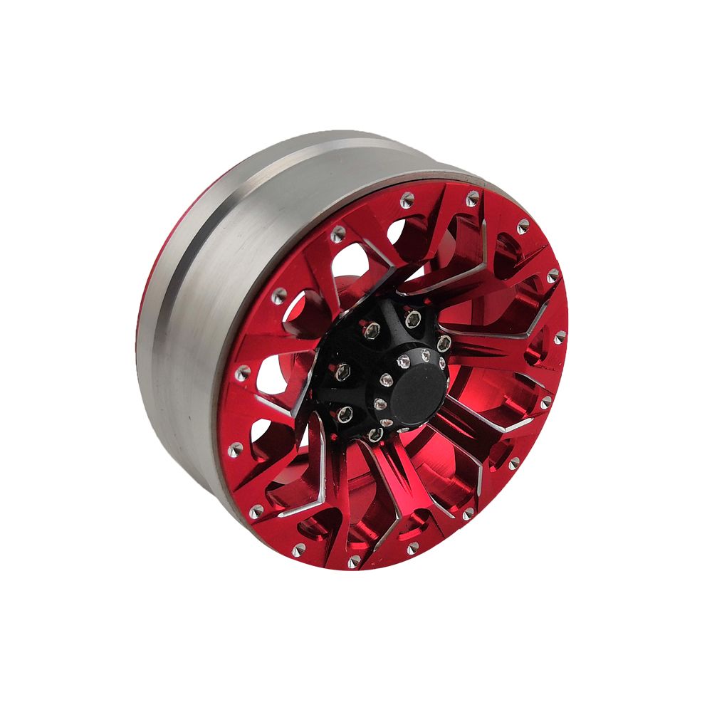 Hobby Details 1.9" Aluminum Wheels - Strong (4) (Red) - Click Image to Close