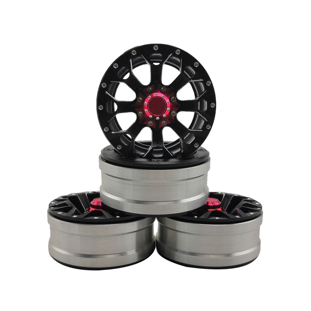 Hobby Details 1.9" Aluminum Wheels - Strong (4)(Black) - Click Image to Close