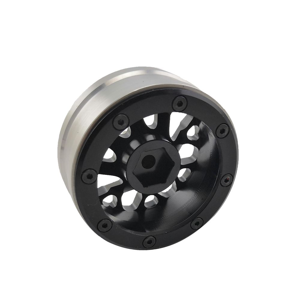 Hobby Details 1.9" Aluminum Wheels - Strong (4)(Black) - Click Image to Close