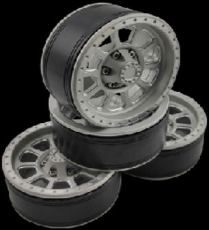 Hobby Details 1.9" Aluminum Wheels - Ten (4) (Silver)