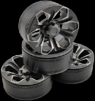 Hobby Details 1.9" Aluminum Wheels - Petals (4)(Ti - Color)
