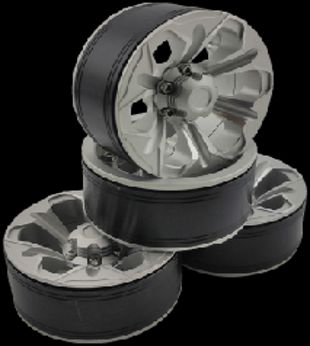 Hobby Details 1.9" Aluminum Wheels - Petals (4)(Silver)