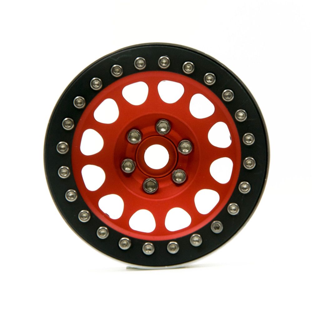 Hobby Details 1.9" Aluminum Wheels - M105 Red(4)(Black Ring)