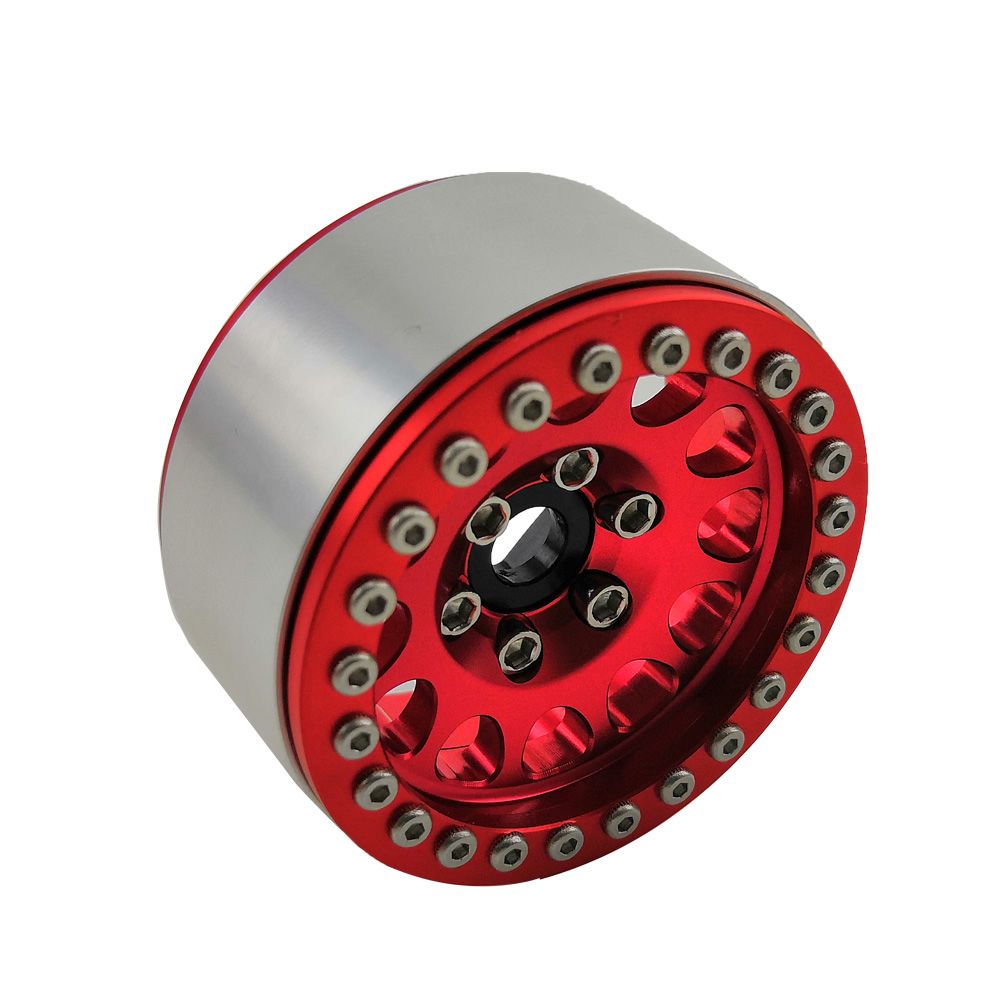 Hobby Details 1.9" Aluminum Wheels - M105 Red(4)(Red Ring) - Click Image to Close