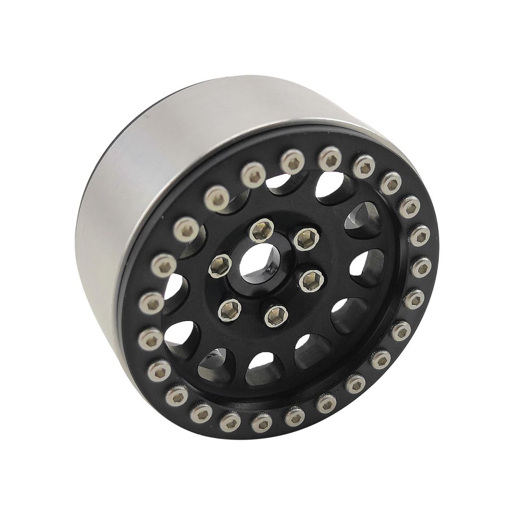 Hobby Details 1.9" Aluminum Wheels - M105 Black(4)(Black Ring)