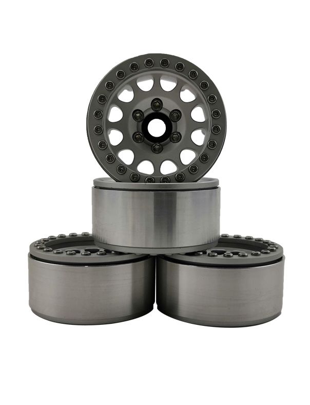 Hobby Details 1.9" Aluminum Wheels - M105 Silver(4)(Silver Ring)