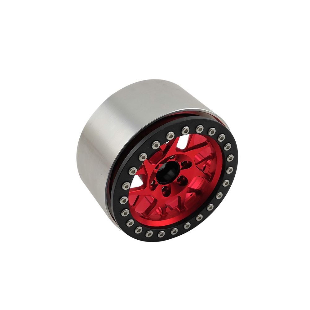 Hobby Details 2.2" Aluminum Wheels - KM12 (4) (Red) - Click Image to Close