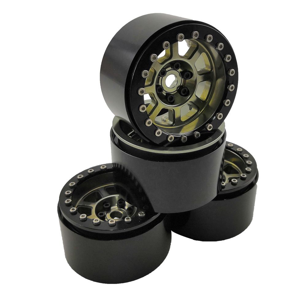 Hobby Details 2.2" Aluminum Wheels - Buck (4) (Ink) - Click Image to Close