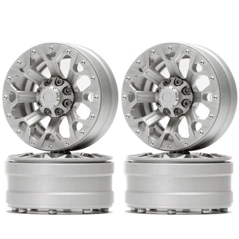 Hobby Details 1.9" Aluminum Wheels - Y Style (4)(Silver) - Click Image to Close