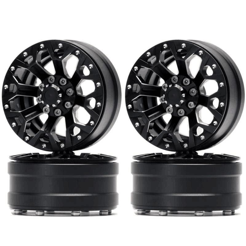 Hobby Details 1.9" Aluminum Wheels - Y Style (4) (Black) - Click Image to Close