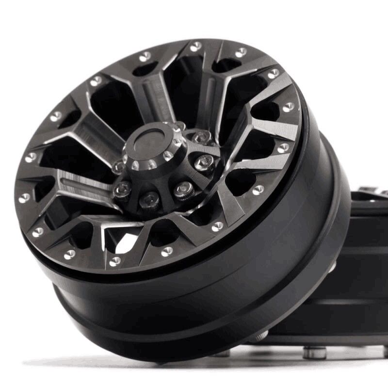 Hobby Details 1.9" Aluminum Wheels - Y Style (4) (Black)