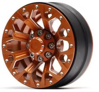 Hobby Details 1.9" Aluminum Wheels - Y Style (4)(Orange) - Click Image to Close