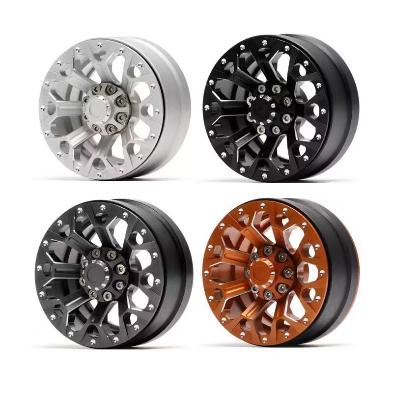 Hobby Details 1.9" Aluminum Wheels - Y Style (4)(Orange)