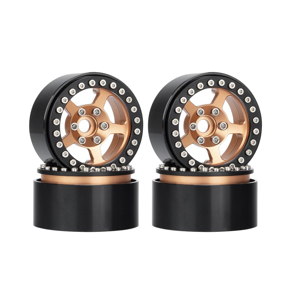 Hobby Details 1.9" Aluminum Wheels - 5 Stars(4)(Black Old Brass) - Click Image to Close