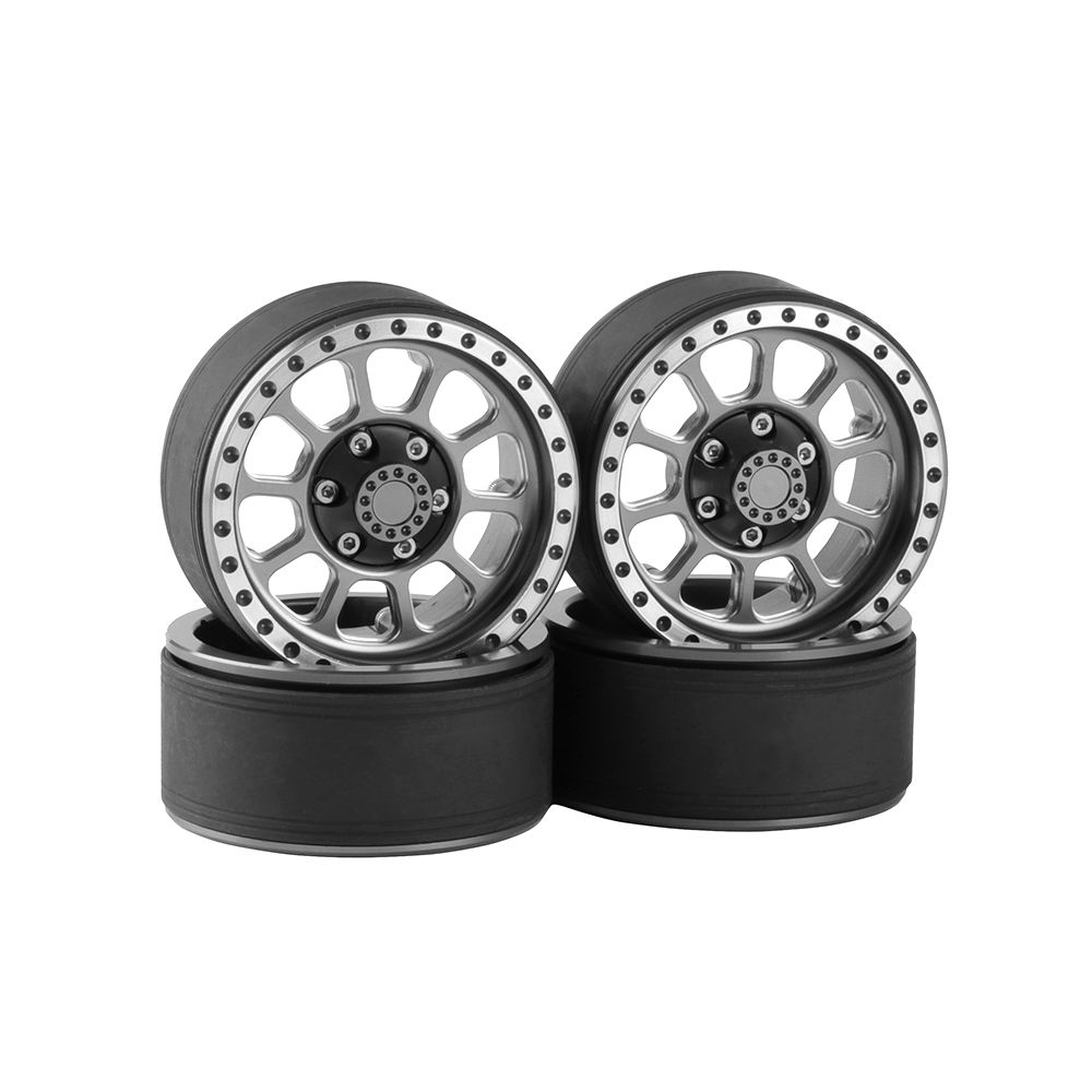 Hobby Details 1.9" Aluminum Wheels-Flower 10 Style(4)(Gun Metal) - Click Image to Close