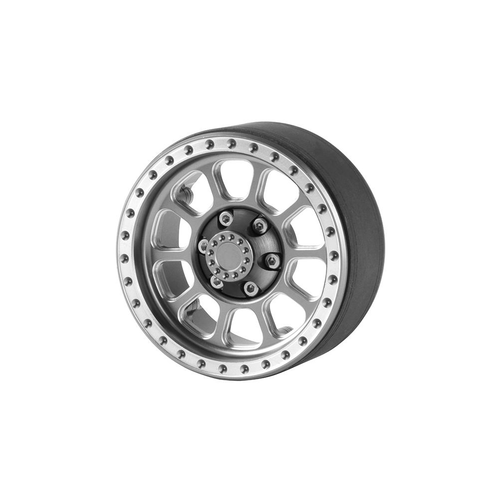 Hobby Details 1.9" Aluminum Wheels-Flower 10 Style(4)(Gun Metal) - Click Image to Close