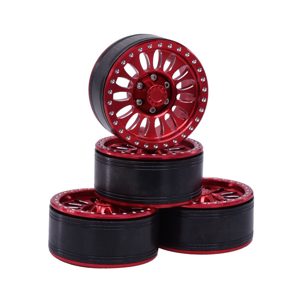 Hobby Details 1.9" Aluminum Wheels - Flower Red (4)