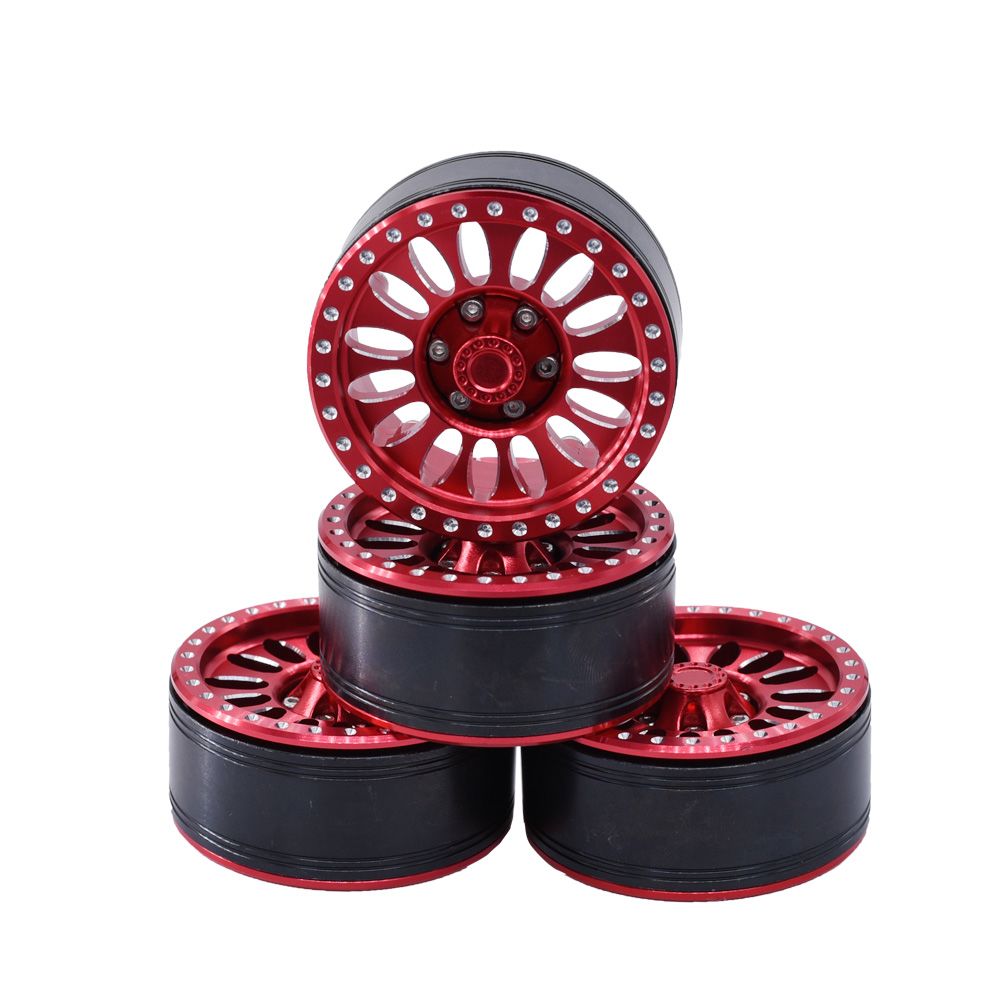 Hobby Details 1.9" Aluminum Wheels - Flower Red (4)