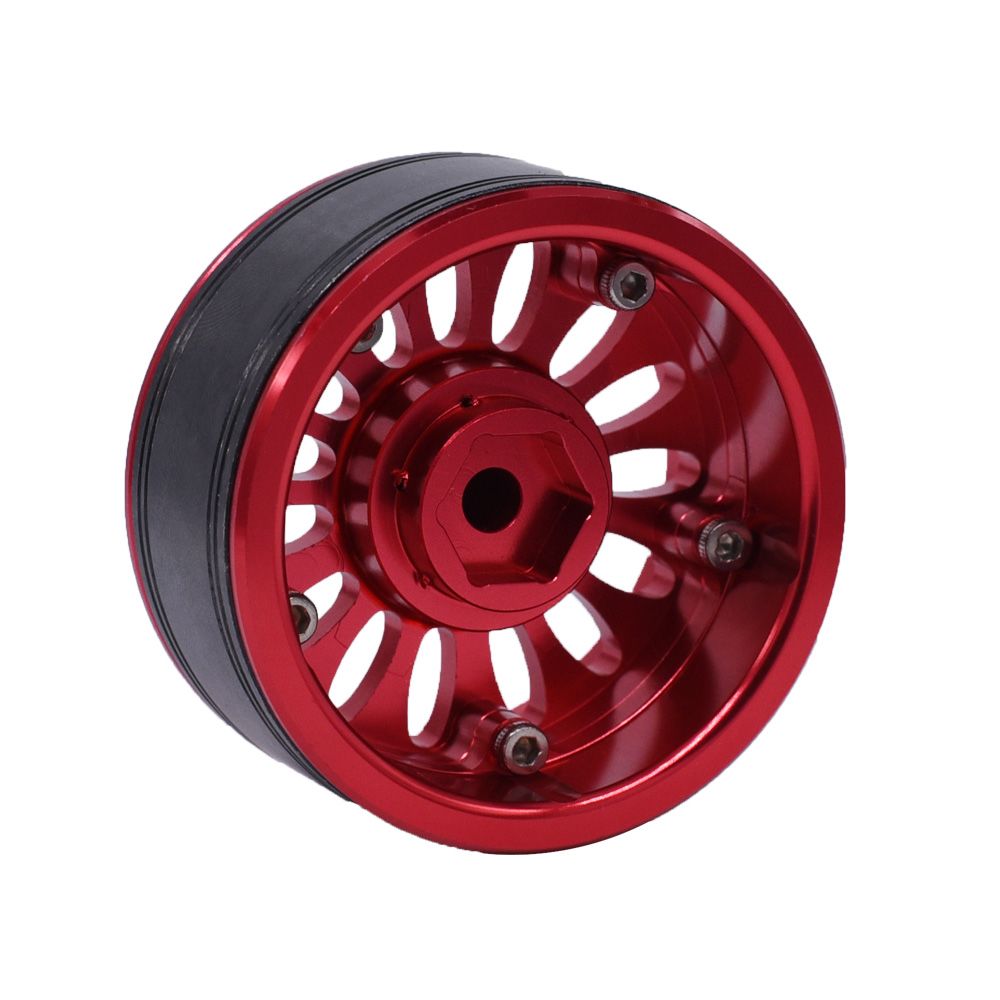 Hobby Details 1.9" Aluminum Wheels - Flower Red (4) - Click Image to Close