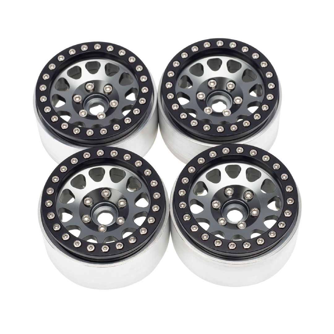 Hobby Details 1.9" Aluminum Triangle Beadlock Wheels - Grey (4)