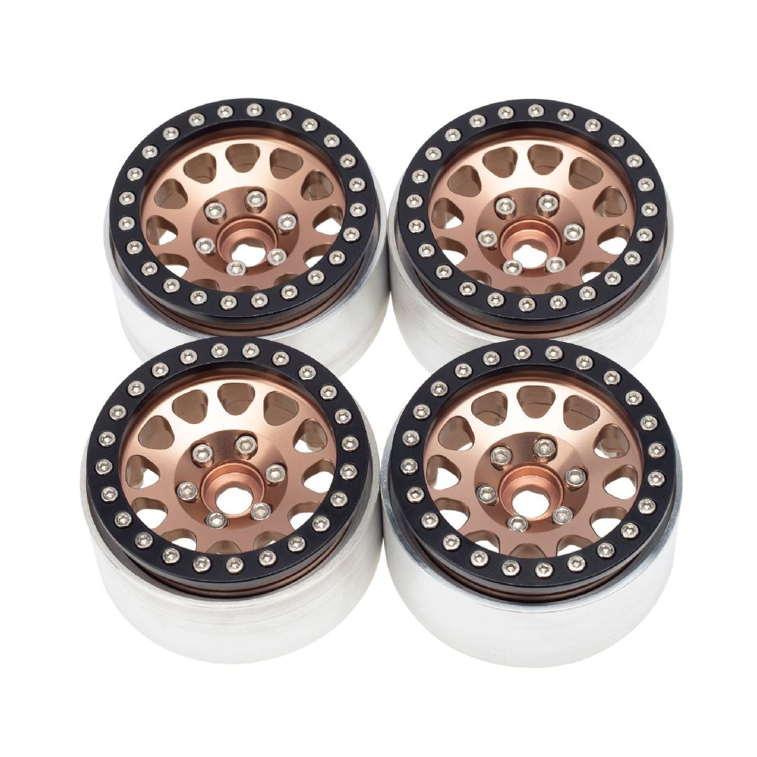 Hobby Details 1.9" Aluminum Triangle Beadlock Wheels -Coffee (4)