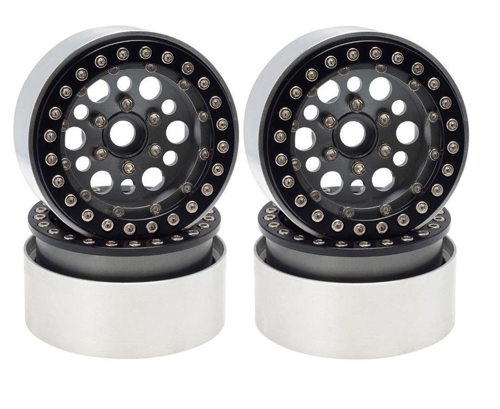 Hobby Details 1.9" AL Big-Small Round Beadlock Wheels - Grey (4)